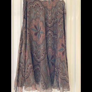𝅺LAUREN Ralph Lauren 100%  Silk Skirt. 14W